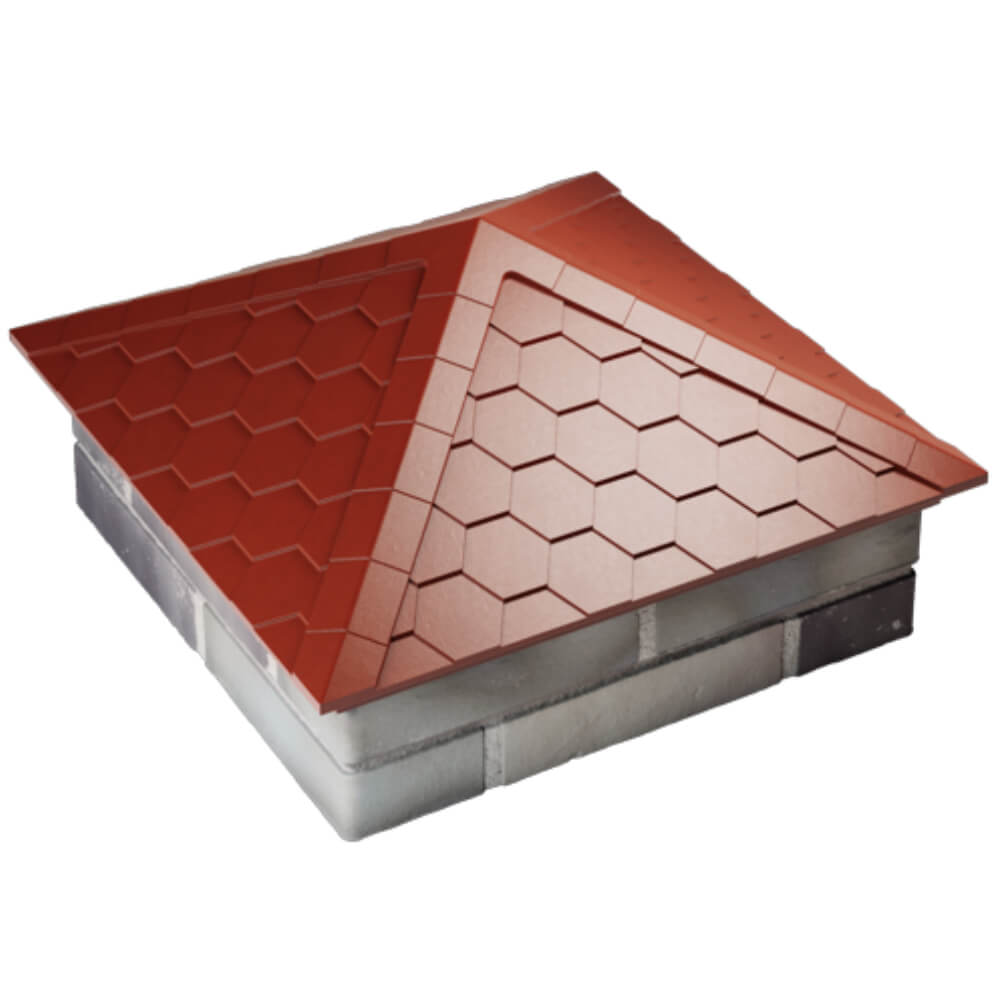 Колпак Zking Эверест Красный на столб 2х2 кирпича (535х535мм) Екатеринбург фото