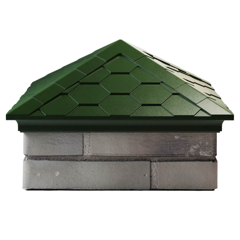 Колпак Zking Эверест Зеленый на столб 1.5х1.5 кирпича (390х390мм) Екатеринбург фото